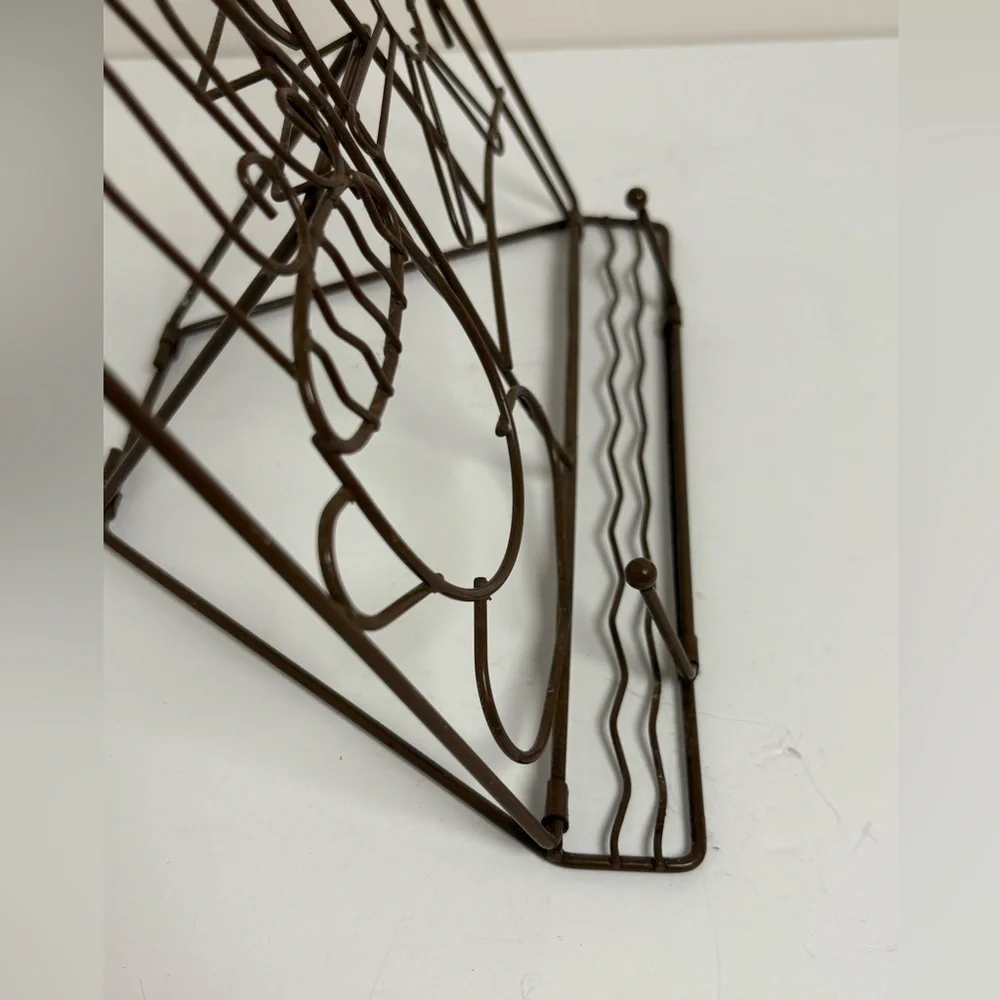 Adorable Tea Motif Brown Metal Cookboook Stand